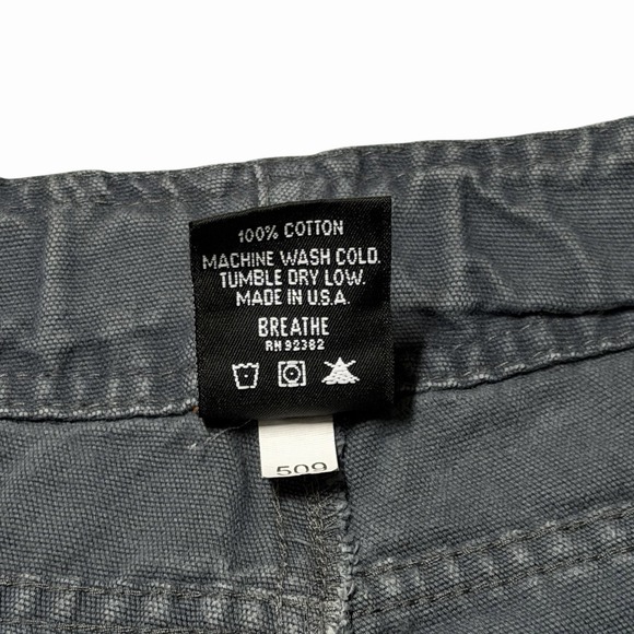 Vintage Prana Pants Mens Small Belted Climbing Gray Canvas USA Made Gorpcore - Picture 5 of 9